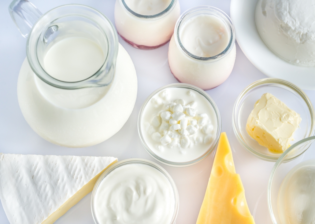 Table of dairy products for migraine and headache post.